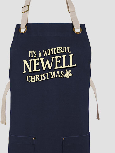 It's A Wonderful Christmas Navy/Stone Canvas Work Apron