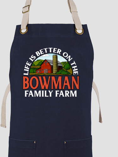 Life Is Better Farm Navy/Stone Canvas Work Apron