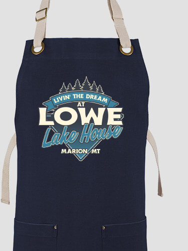 Livin' The Dream Lake House Navy/Stone Canvas Work Apron