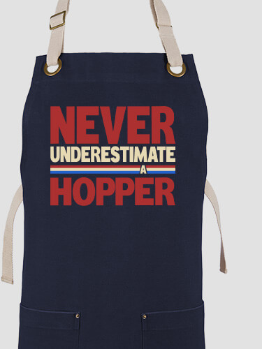 Never Underestimate Navy/Stone Canvas Work Apron