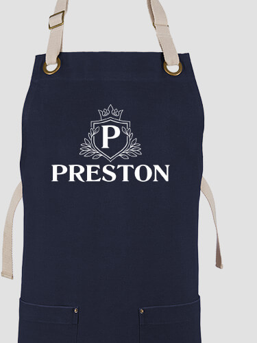 Regal Monogram Navy/Stone Canvas Work Apron