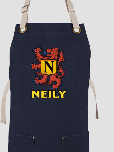 Scottish Monogram Navy/Stone Canvas Work Apron