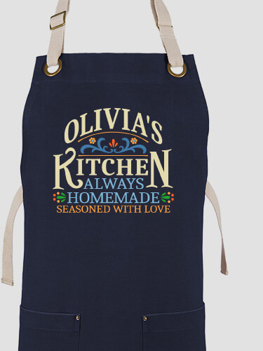 Vintage Kitchen Navy/Stone Canvas Work Apron