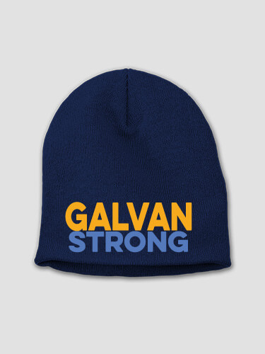 Strong Navy Embroidered Beanie