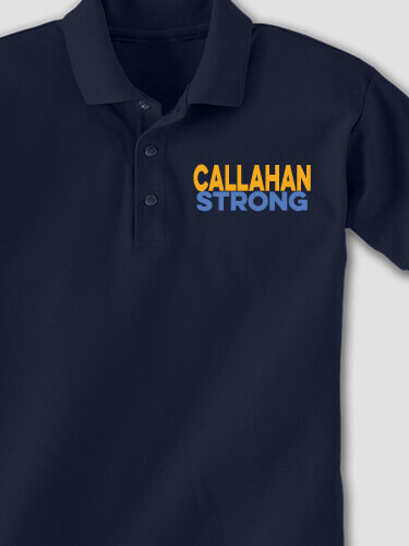 Strong Navy Embroidered Polo Shirt