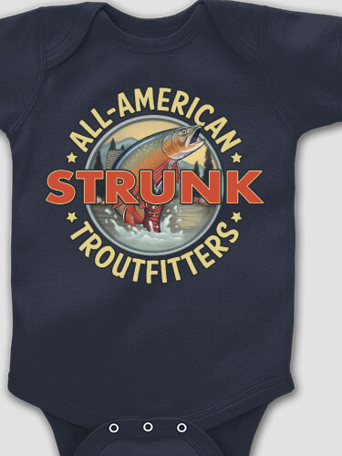 Troutfitters Navy Baby Bodysuit