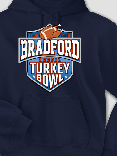 Turkey Bowl Navy Adult Hooded Sweatshirt