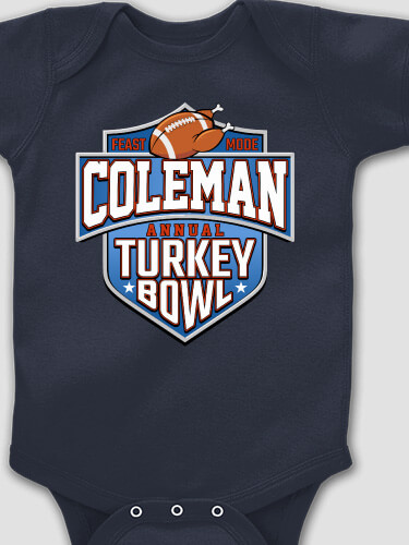 Turkey Bowl Navy Baby Bodysuit