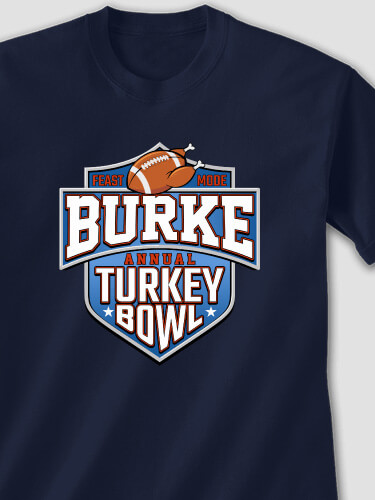 Turkey Bowl Navy Adult T-Shirt