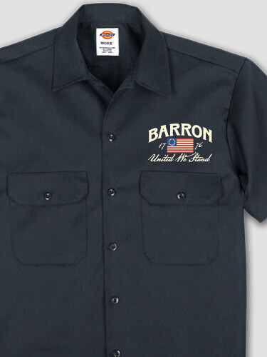 United We Stand Navy Embroidered Work Shirt