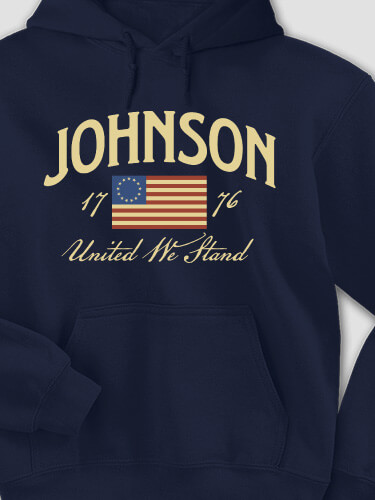 United We Stand Navy Adult Hooded Sweatshirt