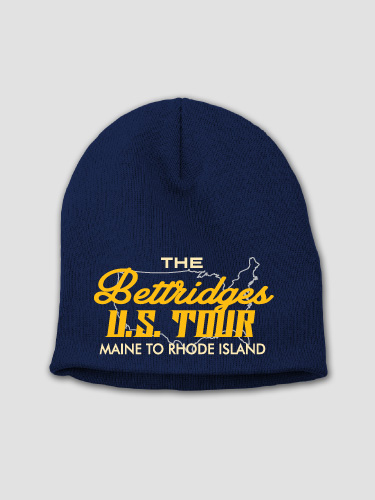 U.S. Tour Navy Embroidered Beanie