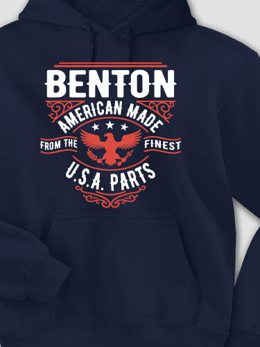 U.S.A. Parts Navy Adult Hooded Sweatshirt