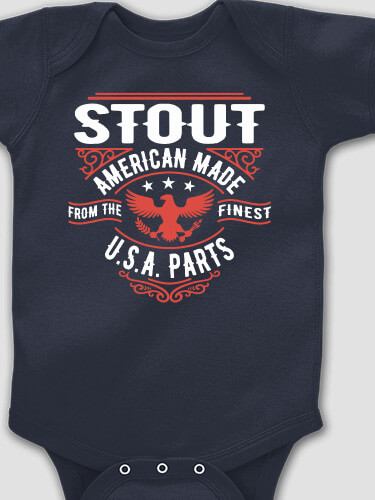 U.S.A. Parts Navy Baby Bodysuit