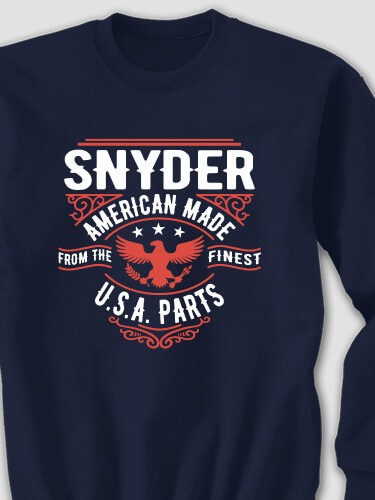 U.S.A. Parts Navy Adult Sweatshirt