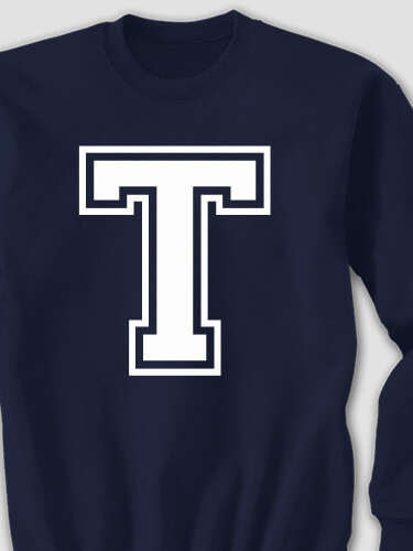 Varsity Letter Navy Adult Sweatshirt