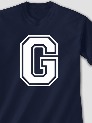 Varsity Letter Navy Adult T-Shirt