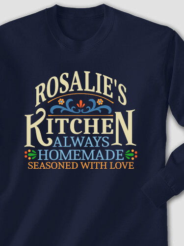 Vintage Kitchen Navy Adult Long Sleeve