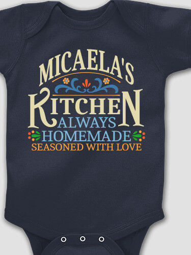 Vintage Kitchen Navy Baby Bodysuit