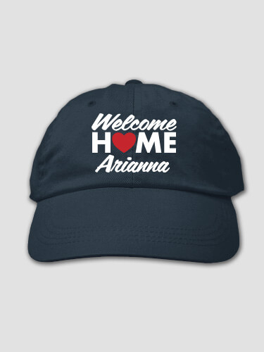 Welcome Home Heart Navy Embroidered Hat