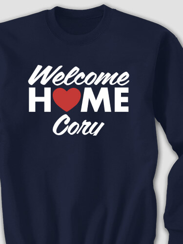 Welcome Home Heart Navy Adult Sweatshirt