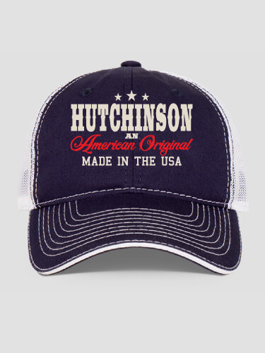 American Original Navy/White Embroidered Trucker Hat
