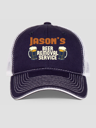 Beer Removal Navy/White Embroidered Trucker Hat