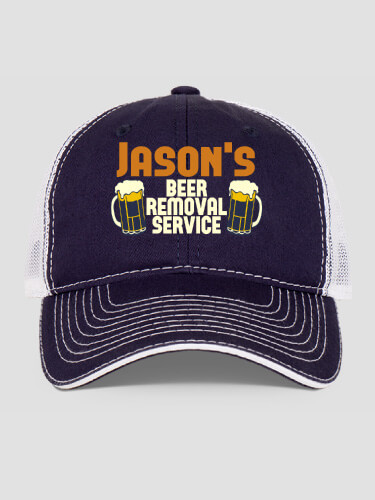 Beer Removal Navy/White Embroidered Trucker Hat