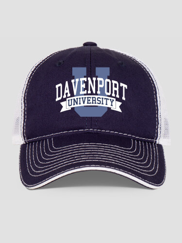 Classic University Navy/White Embroidered Trucker Hat