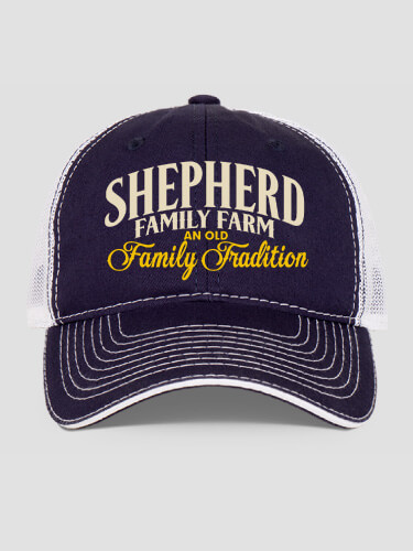 Farming Family Tradition Navy/White Embroidered Trucker Hat