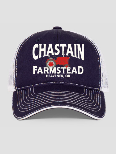 Farmstead Navy/White Embroidered Trucker Hat