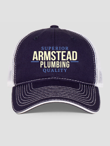 Plumbing Navy/White Embroidered Trucker Hat