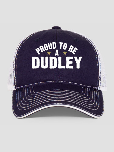 Proud To Be Navy/White Embroidered Trucker Hat