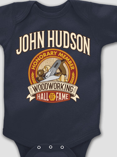 Woodworking Hall Of Fame Navy Baby Bodysuit