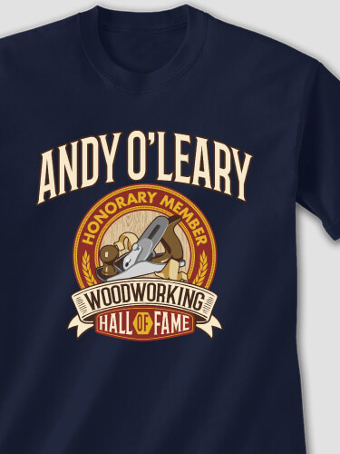 Woodworking Hall Of Fame Navy Adult T-Shirt