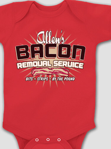 Bacon Removal Service Red Baby Bodysuit