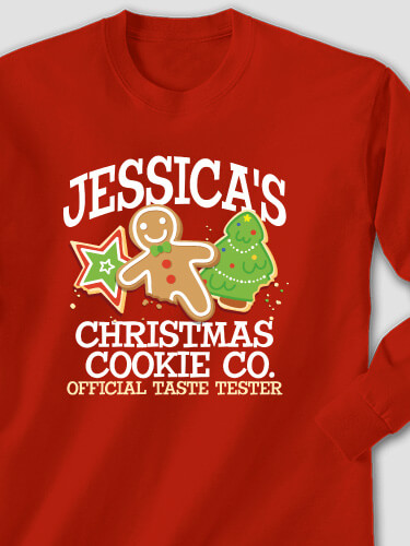 Christmas Cookie Tester Red Adult Long Sleeve