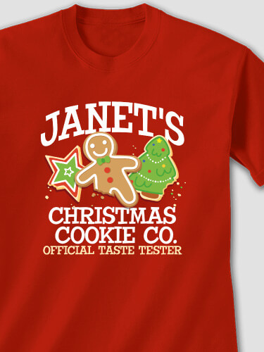 Christmas Cookie Tester Red Adult T-Shirt