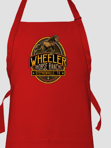 Classic Horse Ranch Red Apron