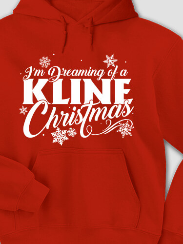 Dreaming Of Christmas Red Adult Hooded Sweatshirt