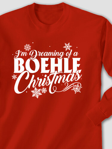 Dreaming Of Christmas Red Adult Long Sleeve
