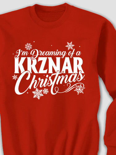 Dreaming Of Christmas Red Adult Sweatshirt