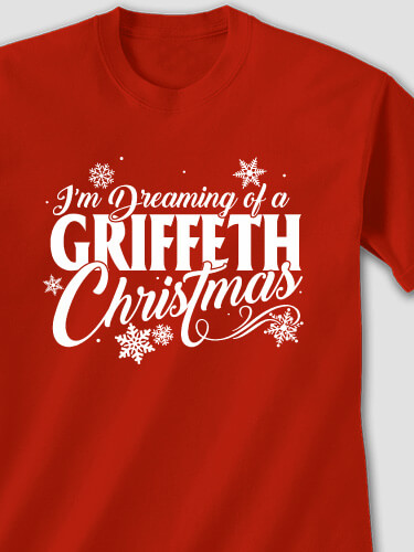 Dreaming Of Christmas Red Adult T-Shirt