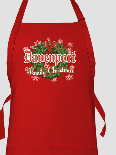 Family Christmas Red Apron