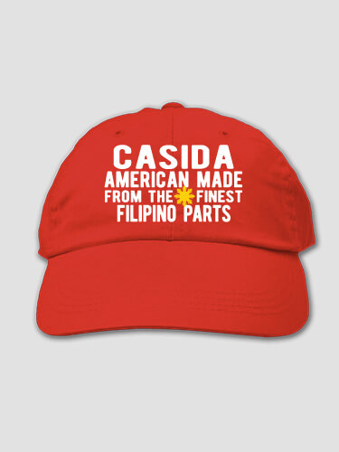 Filipino Parts Red Embroidered Hat