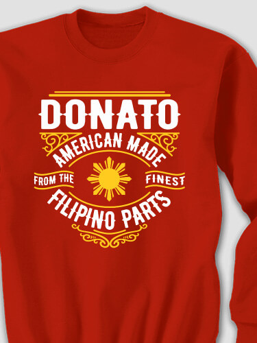 Filipino Parts Red Adult Sweatshirt
