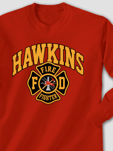 Firefighter Red Adult Long Sleeve