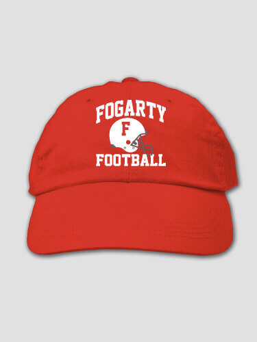 Football Helmet Red Embroidered Hat