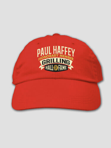 Grilling Hall Of Fame Red Embroidered Hat