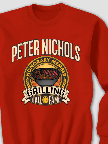 Grilling Hall Of Fame Red Adult Sweatshirt